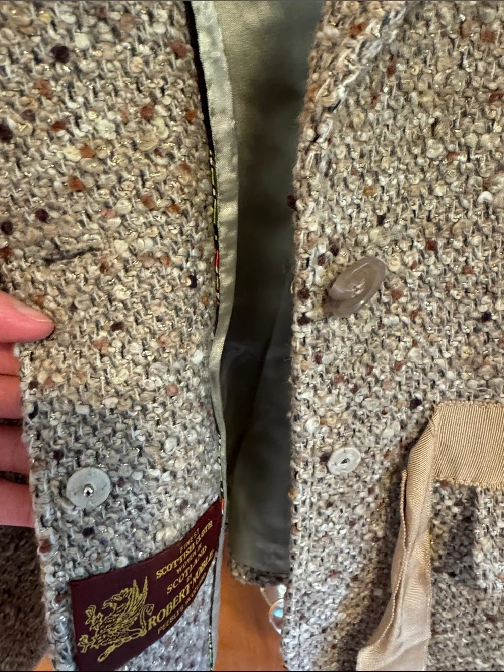J. Crew Neutral Speckled Tweed Belted Blazer